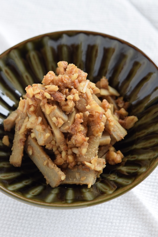 新ごぼうのくるみ味噌和え