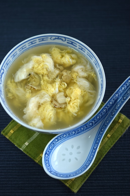 不眠に☆ホタテと山伏茸の卵スープ